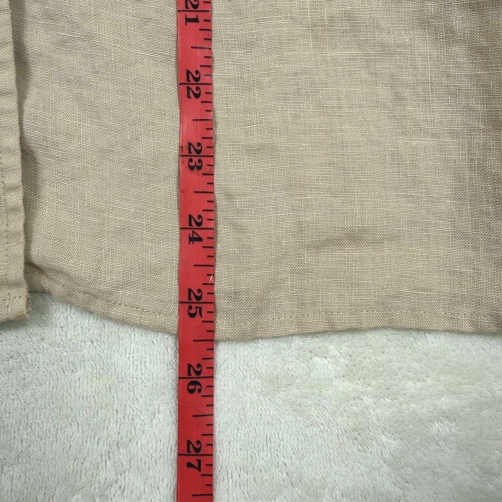 Richard Malcolm Safari Shirt Women Large Beige Linen Cotton Utility Short Sleeve - Picture 6 of 10